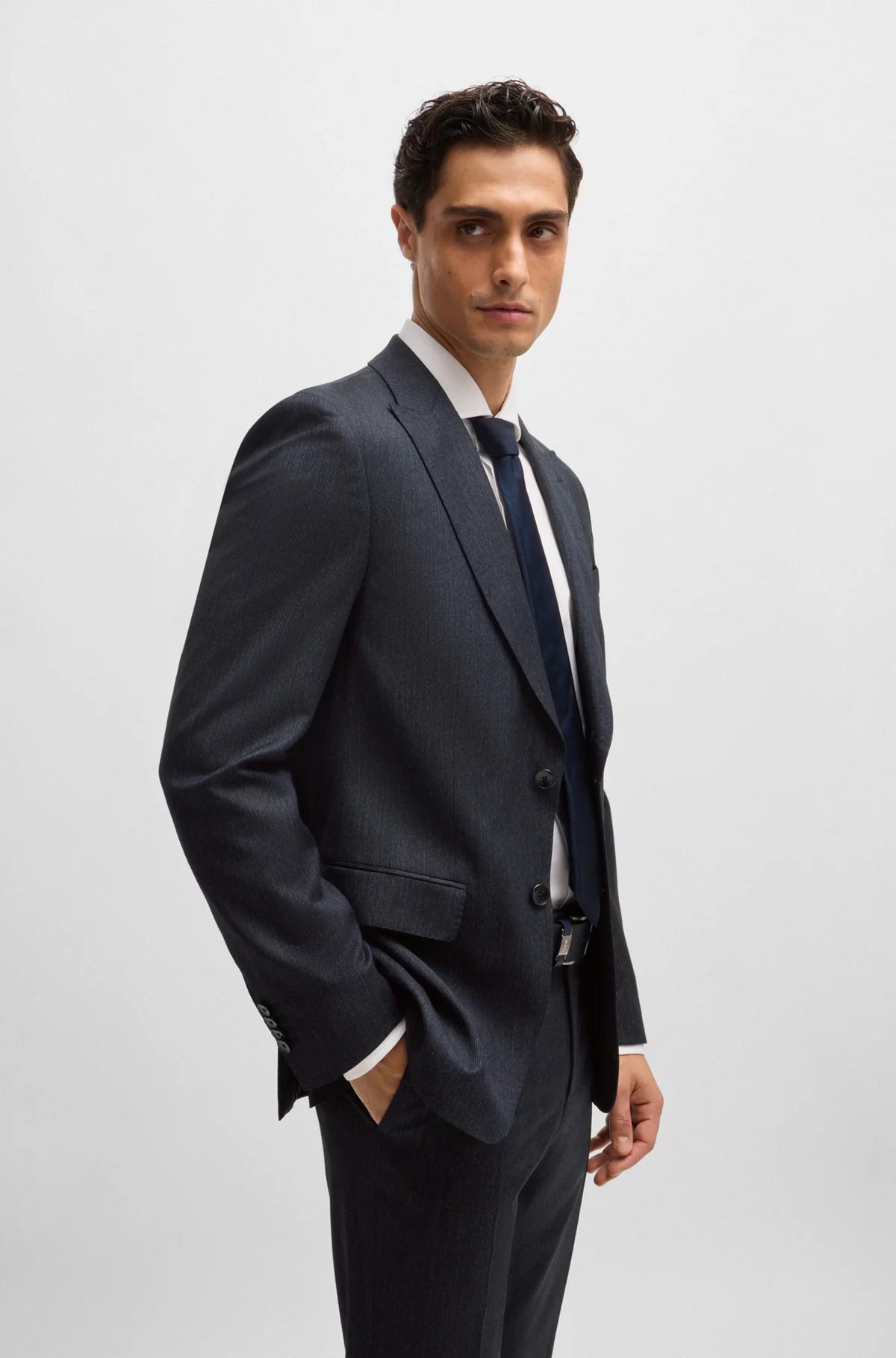HUGO BOSS - Slim-fit Suit in micro-patterned wool