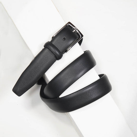 BLACK NAPPA CALF BUSINESS BELT