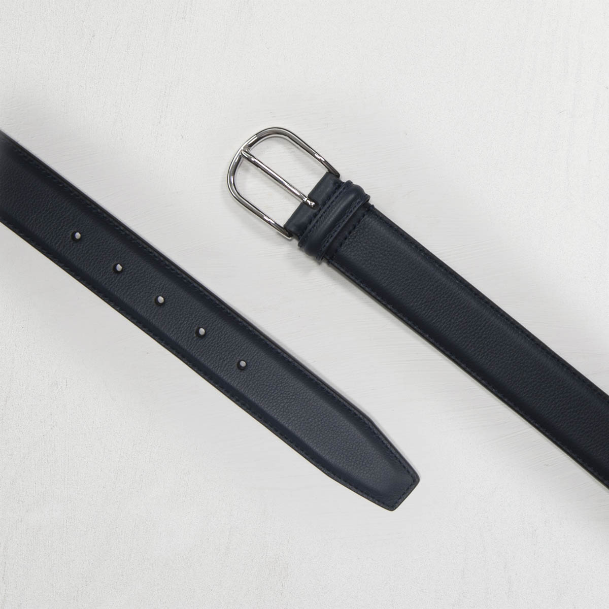 Classic Navy Stitched Nappa Belt