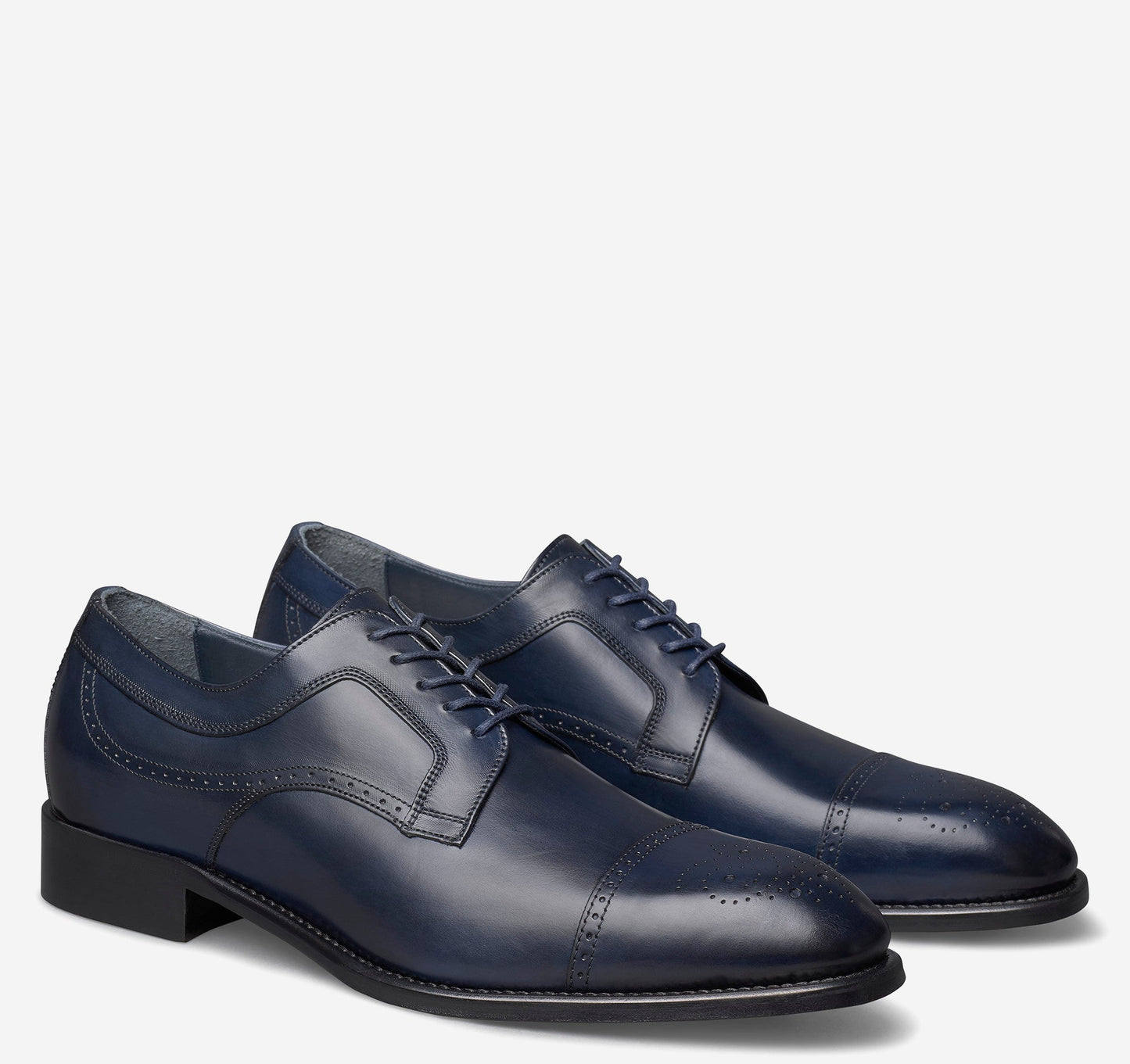 JOHNSTON & MURPHY Ellsworth Cap Toe Navy Leather Shoes