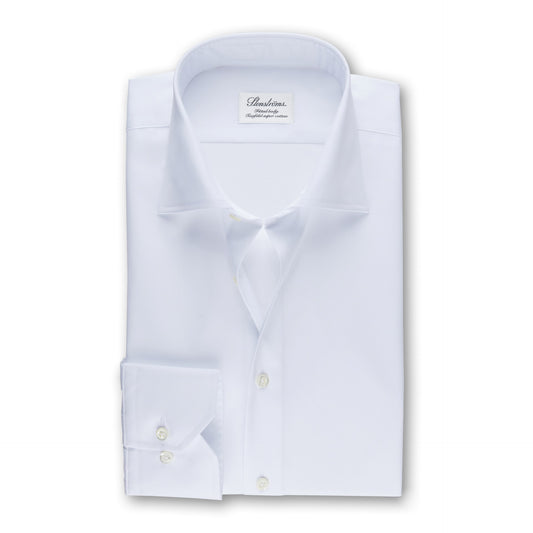 Fitted Body White Twill Shirt
