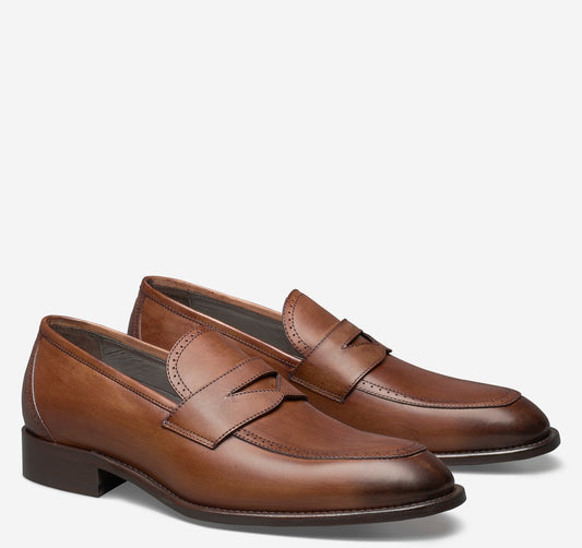 JOHNSTON & MURPHY Ellsworth Penny Brown Leather Shoes
