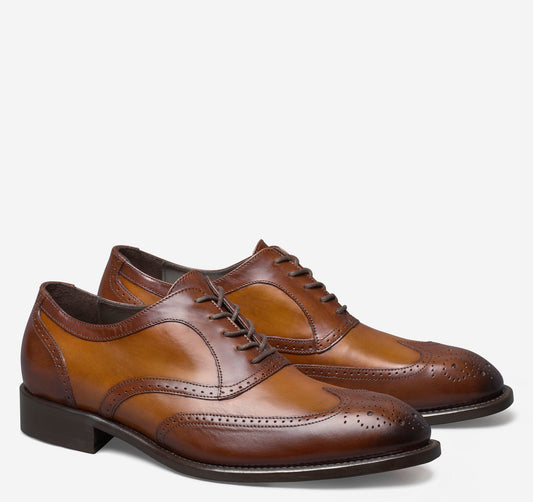 JOHNSTON & MURPHY Ellsworth Wingtip Brown Leather Shoes